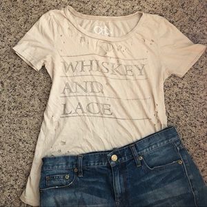 Chaser “Whiskey and Lace” Distressed Tee